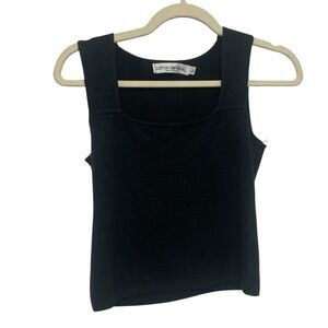 Vintage Cotton Emporium Black Tank Minimalist Chic Womens L